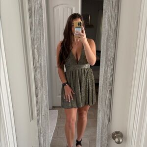 Chic Metallic Mini Dress